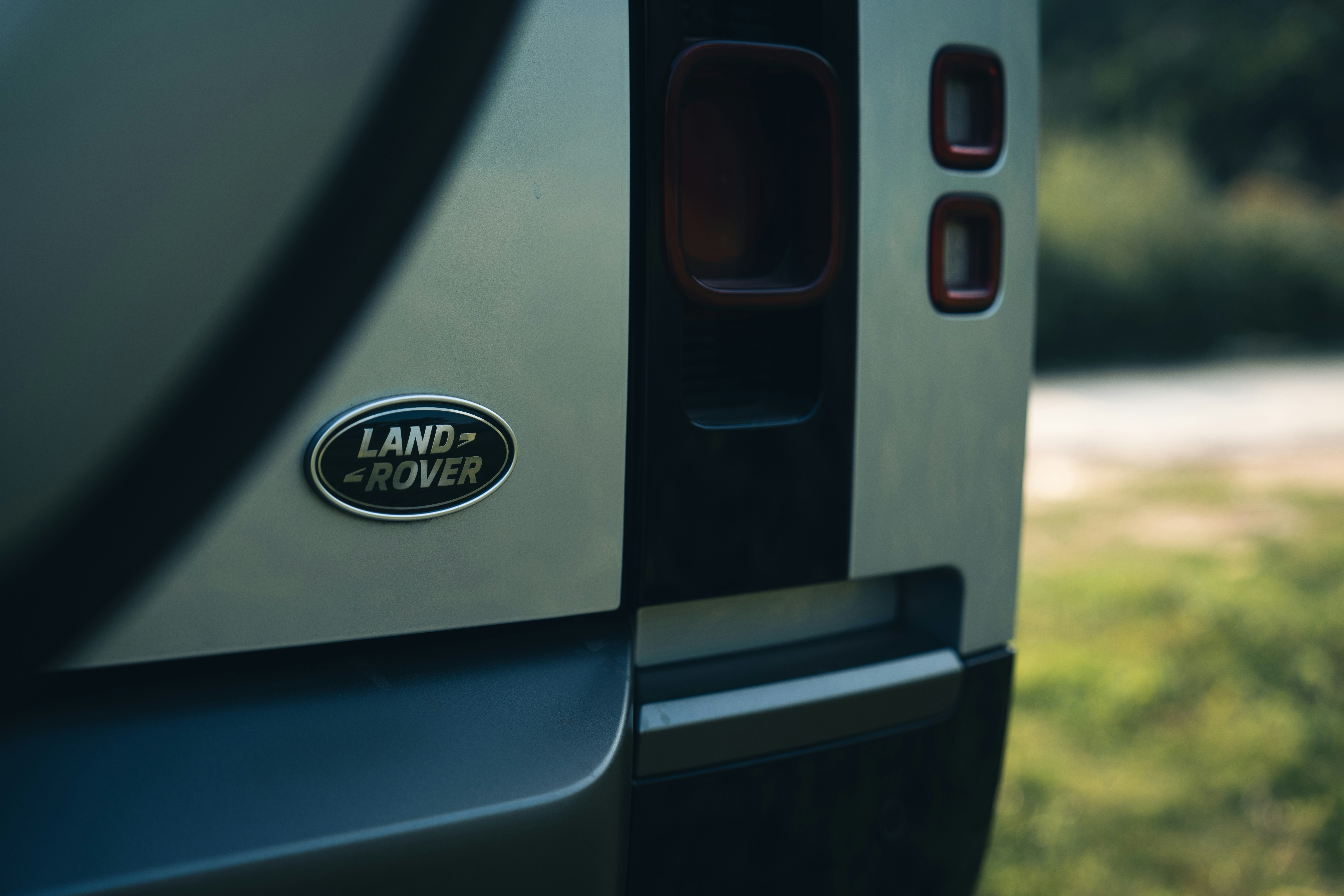 Land Rover badge on rear of commercial vehicle