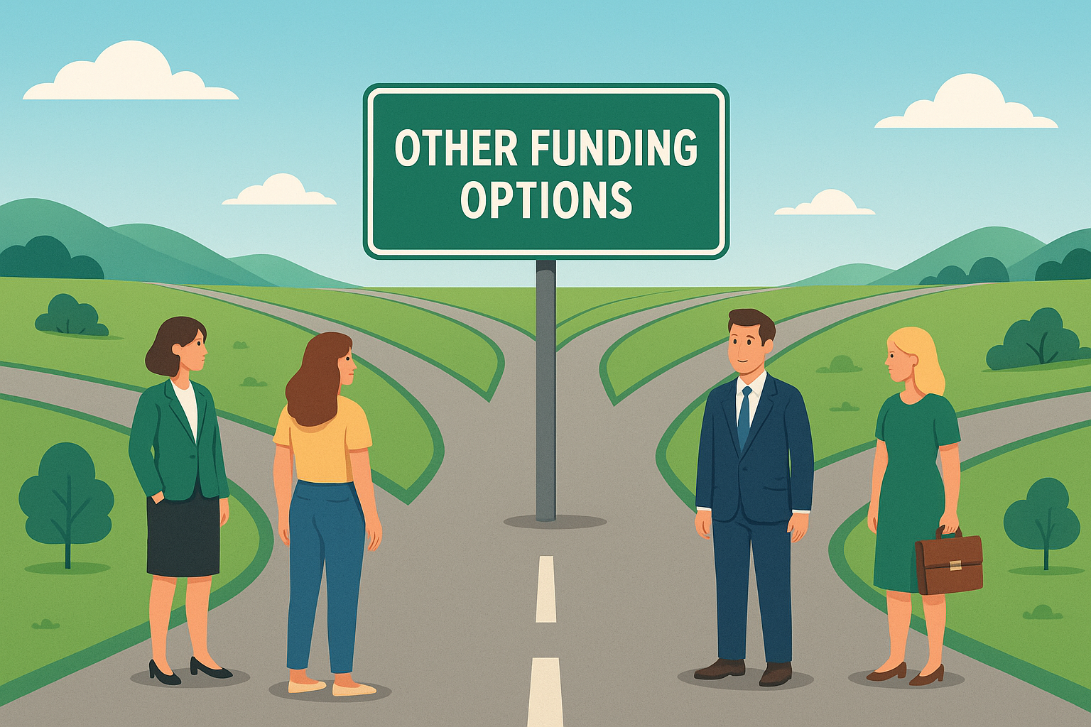People at a cross roads deciding on other funding options
