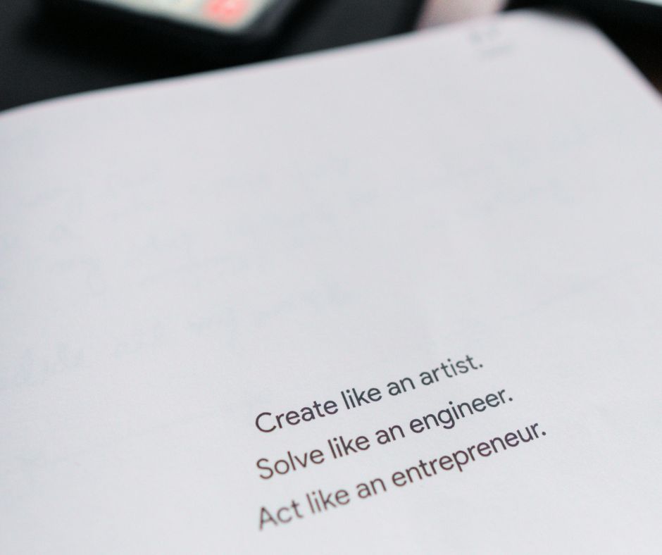 Quote: create like an artist solve like an engineer and act like an entrepreneur' attributed to Neil Blumenthal