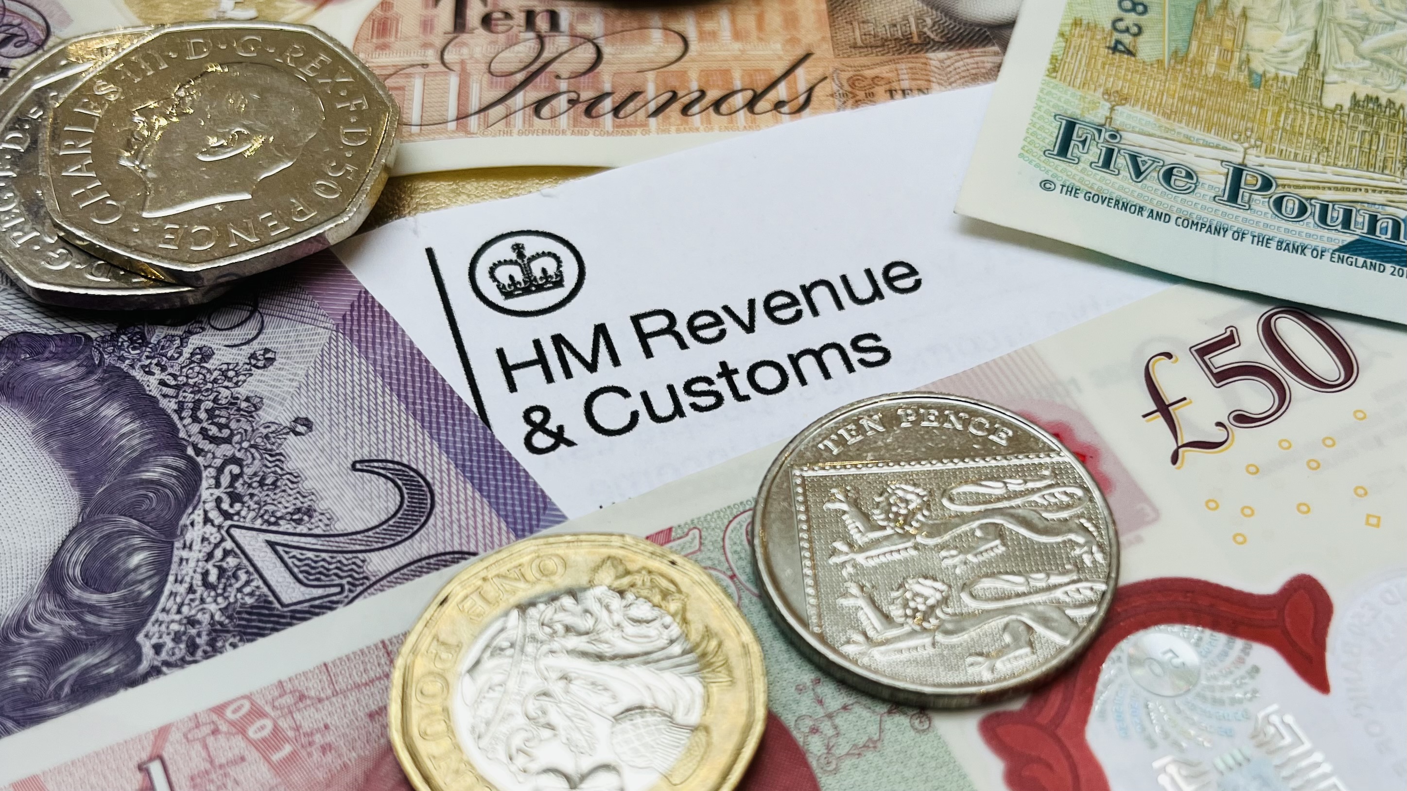 HMRC Document with British Currency